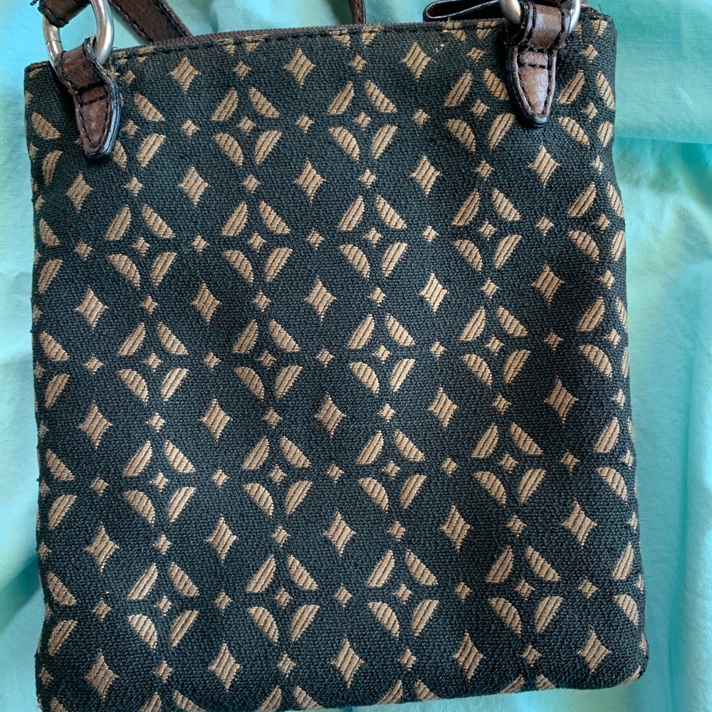 Fossil Crossbody Leather And Canvas Bag - image 4